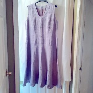 J. Peterman NWOT Dress Lilac fine LINEN, cotton lining, sleeveless size 20
